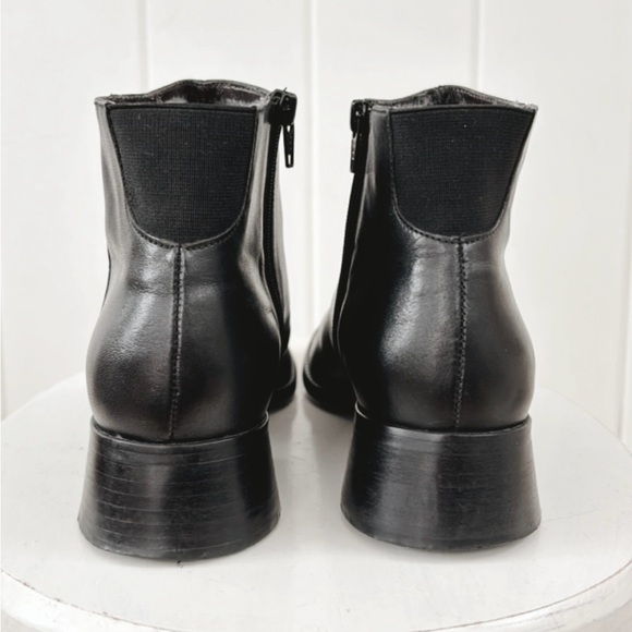 Unisa Leather Boots Chelsea Black Ankle Women 8.5 Chunky Minimal Minimalist - Picture 3 of 15